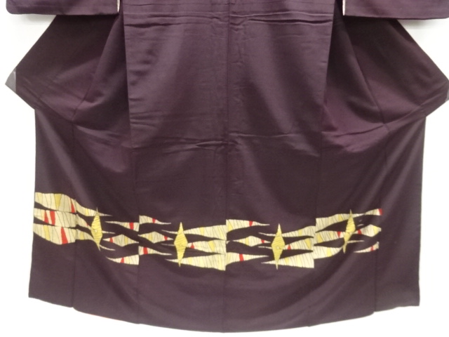  大正ロマン　変わり菱模様織り出しお召着物